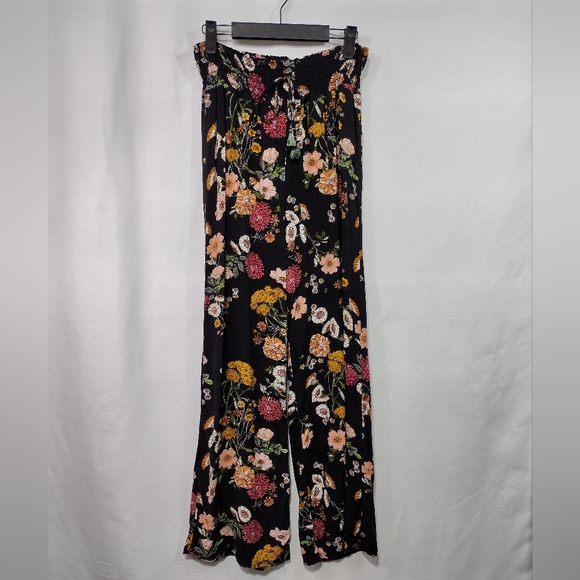 One 5 One Margery Floral Wide Leg Pant Women's L Multicolor Artsy Retro Boho - Picture 2 of 11
